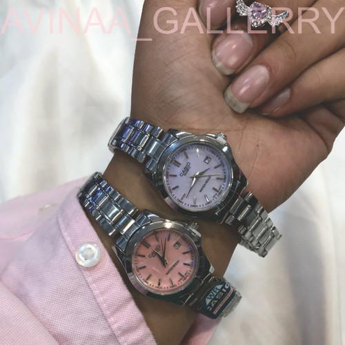 ساعت مچی بند استیل کاسیو زنانه تاریخ روز شمار صفحه گرد