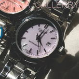 ساعت مچی بند استیل کاسیو زنانه تاریخ روز شمار صفحه گرد