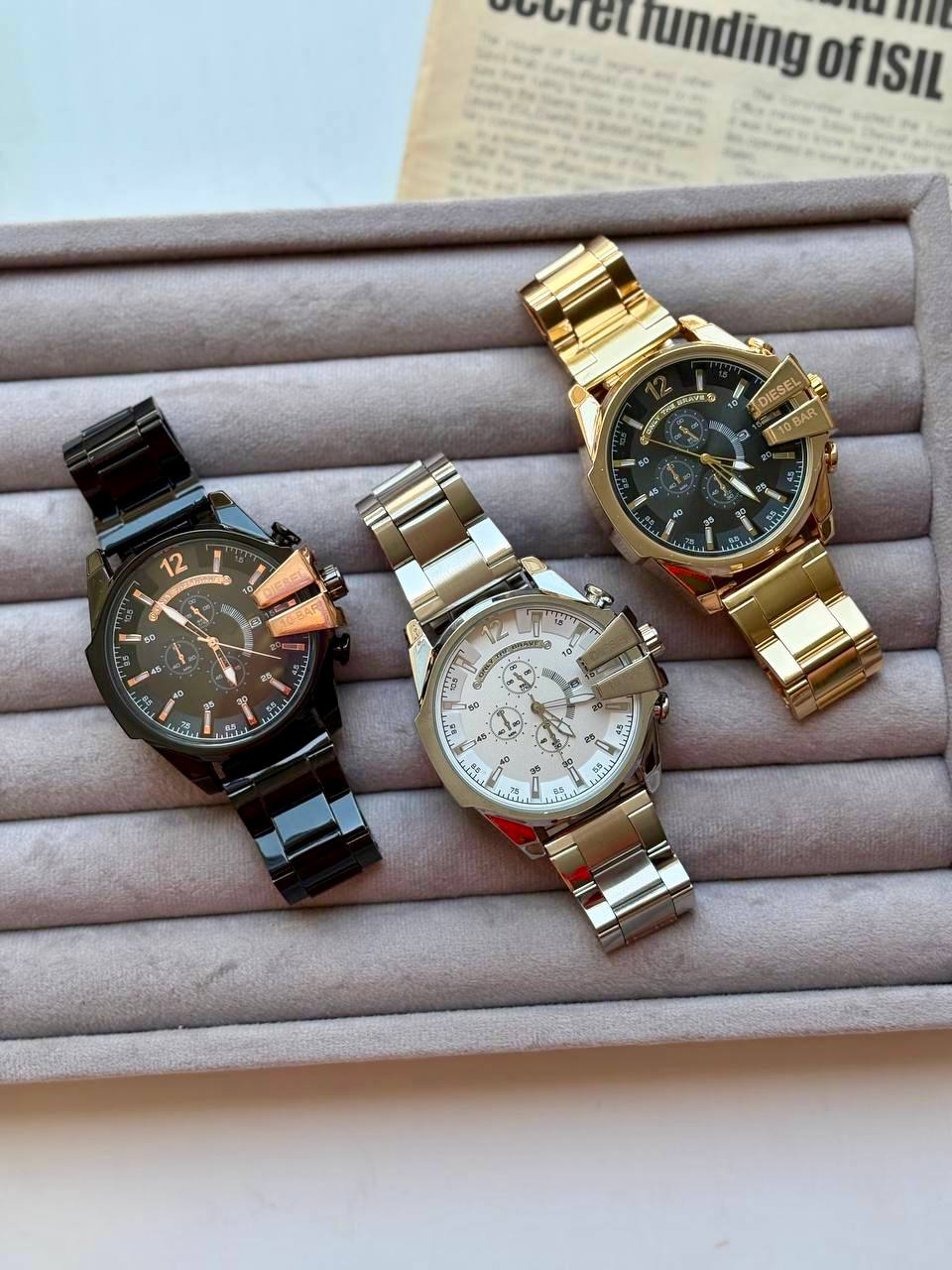 ساعت مردانه دیزل شاخدار بند استیل رنگ ثابت